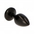 Cuneo Anale in Metallo con Gemma Nera 7 x 2,8 cm. Nero - 1
