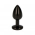 Cuneo Anale in Metallo con Gemma Nera 7 x 2,8 cm. Nero - 6