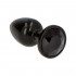 Cuneo Anale in Metallo con Gemma Nera 7 x 2,8 cm. Nero - 3