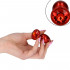 Cuneo Anale in Metallo con Gemma Rossa 7 x 2,8 cm. Rosso - 0