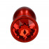 Cuneo Anale in Metallo con Gemma Rossa 7 x 2,8 cm. Rosso - 2