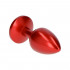 Cuneo Anale in Metallo con Gemma Rossa 7 x 2,8 cm. Rosso - 1