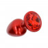 Cuneo Anale in Metallo con Gemma Rossa 7 x 2,8 cm. Rosso - 5