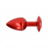 Cuneo Anale in Metallo con Gemma Rossa 7 x 2,8 cm. Rosso - 4