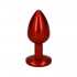 Cuneo Anale in Metallo con Gemma Rossa 7 x 2,8 cm. Rosso - 6