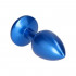Cuneo Anale in Metallo con Gemma Blu 7 x 2,8 cm. Blu - 1