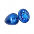 Cuneo Anale in Metallo con Gemma Blu 7 x 2,8 cm. Blu - 5