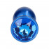 Cuneo Anale in Metallo con Gemma Blu 7 x 2,8 cm. Blu - 2