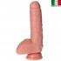 Ulisse - Fallo Ultra Realistico Made in Italy con Testicoli e Ventosa 22,5 x 5,1 cm. Color Carne  - 2