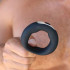 Anello rigido Apex vibrante in silicone nero ricaricabile USB 4,8 cm. - 0