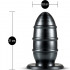 Cuneo anale gigante nero con 3 anelli 21 x 8,8 cm. - 0
