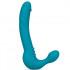 Strapless strap-on vibrante senza lacci in silicone azzurro 22,8 x 4,4 cm. - 1