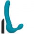 Strapless strap-on vibrante senza lacci in silicone azzurro 22,8 x 4,4 cm. - 0