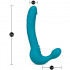 Strapless strap-on vibrante senza lacci in silicone azzurro 22,8 x 4,4 cm. - 5
