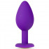 Cuneo Anale 7,5 x 2,5 cm.in Silicone con Gemma a Forma di Cuore Oro  - 1