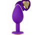 Cuneo Anale 7,5 x 2,5 cm.in Silicone con Gemma a Forma di Cuore Oro  - 2