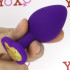 Cuneo Anale in Silicone Viola con Gemma a Forma di Cuore Oro 7 x 3,5 cm. - 1