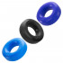 C-Ring 3-Pack - Set di 3 Anelli Fallici in Plus Silicone 5 cm. Blu Azzurro Nero - 0