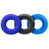 C-Ring 3-Pack - Set di 3 Anelli Fallici in Plus Silicone 5 cm. Blu Azzurro Nero - 2