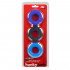 C-Ring 3-Pack - Set di 3 Anelli Fallici in Plus Silicone 5 cm. Blu Azzurro Nero - 3
