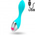 Mini Fun - Vibratore in Silicone 19,5 x 4 cm. Azzurro Ricaricabile - 0