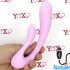 Vibratore doppio in silicone per Punto G e clitoride ricaricabile USB 18 x 3,2 cm rosa - 0