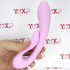 Vibratore doppio in silicone per Punto G e clitoride ricaricabile USB 18 x 3,2 cm rosa - 1