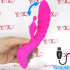 Vibratore Rabbit in Silicone con Oscillazione Ricaricabile USB 20,7 x 4 cm. Rosa Fluo - 0