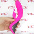 Vibratore Rabbit in Silicone con Oscillazione Ricaricabile USB 20,7 x 4 cm. Rosa Fluo - 1