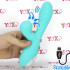 Vibratore Rabbit in Silicone con Risucchio e Pulsazione Ricaricabile USB 21 x 4,1 cm. Azzurro Acqua - 0