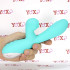 Vibratore Rabbit in Silicone con Risucchio e Pulsazione Ricaricabile USB 21 x 4,1 cm. Azzurro Acqua - 2