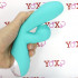 Vibratore Rabbit in Silicone con Risucchio e Pulsazione Ricaricabile USB 21 x 4,1 cm. Azzurro Acqua - 3