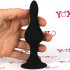 BOB L - Cuneo Anale con Curve 13,8 x 3,9 cm. in Silicone Nero - 0