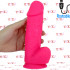 Vibratore Ultra Realistico Dual Density 20 x 5 cm. Ricaricabile USB Rosa Fluo - 0