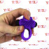 Adrien Lastic RING - Anello Fallico Vibrante in Silicone Lingua Lecca Clitoride e Setole Stimolanti Viola - 2