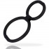 Cockring Doppio in Silicone estensibile  Nero 5,8 e 3,8 cm. - 1