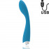 Gylbert - Vibratore Punto G in Silicone Flessibile con Setole 20 x 3 cm. Azzurro Ricaricabile - 0