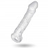 Guaina Realistica con Anello per Testicoli + 2,5 cm. Trasparente Aumenta Lunghezza e Circonferenza - 0