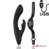 Vibratore Rabbit in Silicone con Comando Wireless 20 x 3 cm. Nero Ricaricabile - 0