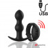 Tiberio - Cuneo Anale Vibrante a 2 Bulbi 12,2 x 3,5 cm. Nero con Comando Wireless da Polso - 1