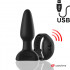 André - Cuneo Anale Vibrante con Spinta in Silicone 13,2 x 3,8 cm. Nero con Comando Wireless da Polso - 1