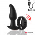 Amadeus - Cuneo Anale con Perle Rotanti e Vibrante in Silicone 14,5 x 4,2 cm. Nero con Comando Wireless da Polso - 1