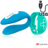 Vibratore per Coppia in Silicone con Telecomando da Polso Wireless Ricaricabile Azzurro - 0