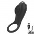 Alan - Anello Fallico Vibrante in Silicone Ricaricabile USB Nero - 0