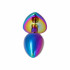 Plug Anale Multicolor con Pietra a Forma di Cuore 2,7 x 7,2 cm Taglia S - 1
