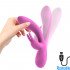 Vibratore rabbit in silicone rosa ricaricabile USB 19,9 x 3 cm. - 0