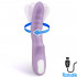 BrightPurple - Vibratore Rotante in Silicone 20 x 3,5 cm. Ricaricabile USB Lilla - 0