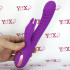 Vibratore rabbit pulsante in silicone fucsia ricaricabile USB 22,5 x 3,4 cm. - 1