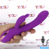 Vibratore rabbit pulsante in silicone fucsia ricaricabile USB 22,5 x 3,4 cm. - 0