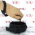 Collare e guinzaglio nero in ecopelle con catena in metallo nero - 1